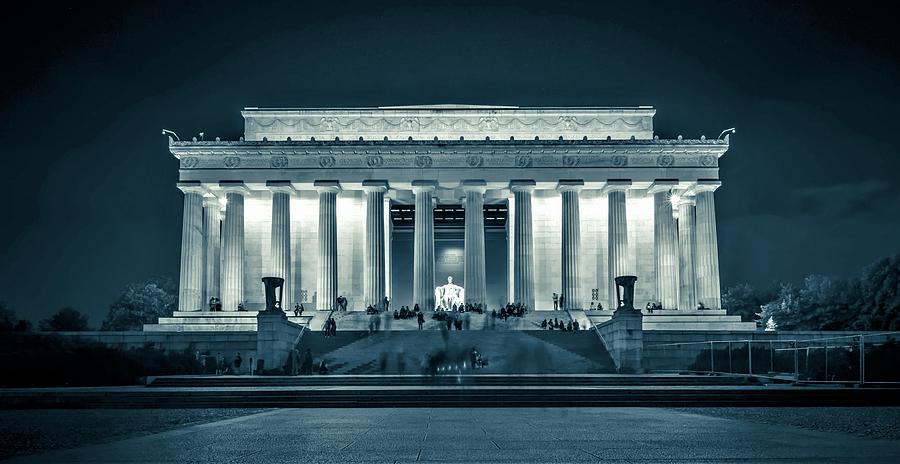Dramatic And Moody Photo Of Lincoln Memorial At Night Photograph by Alex Grichenko