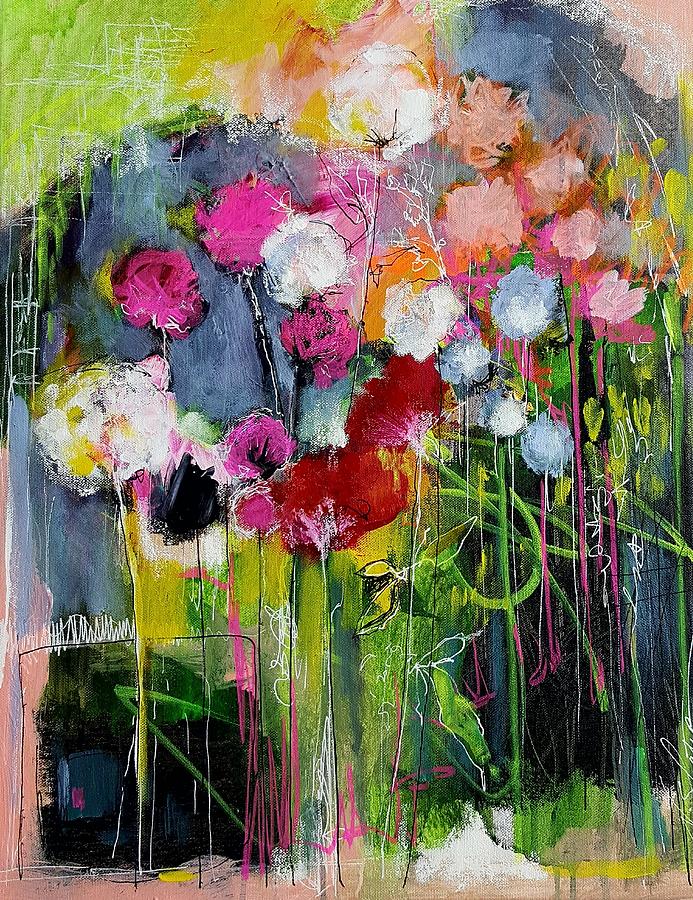 Flower Painting - Dramatic Blooms by Nicole Slater