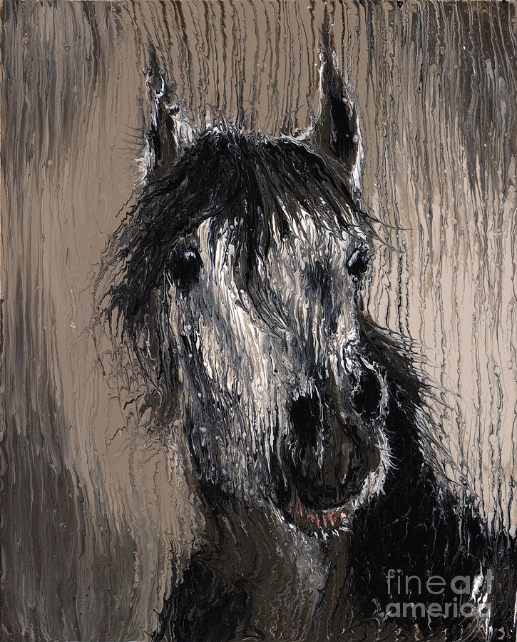 Horse Painting - Dramatic Horse by Scott Lindner