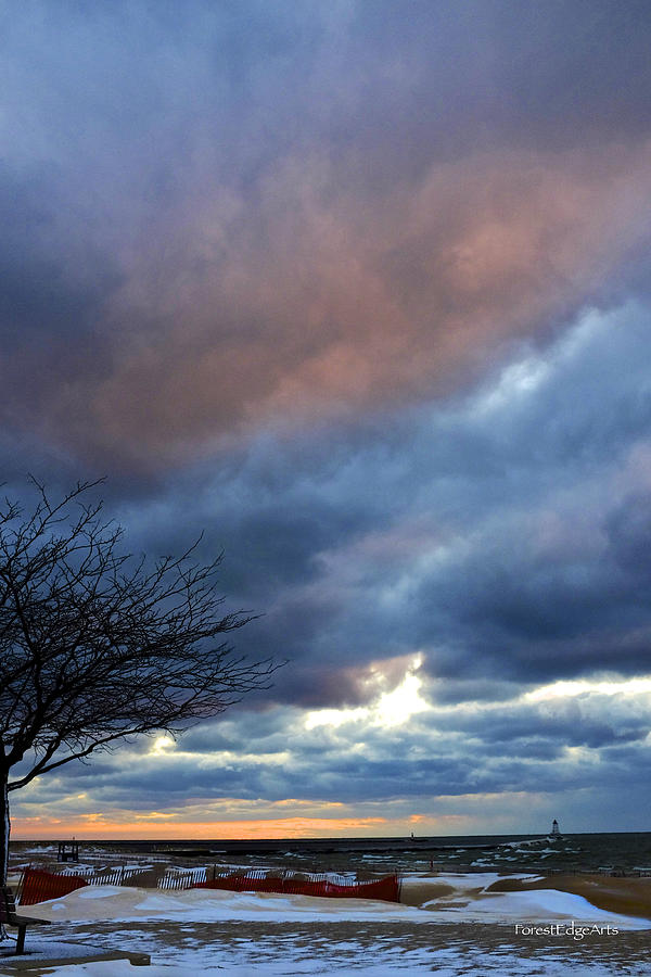 Dramatic Lake Michigan Sky Photograph by Dick Bourgault
