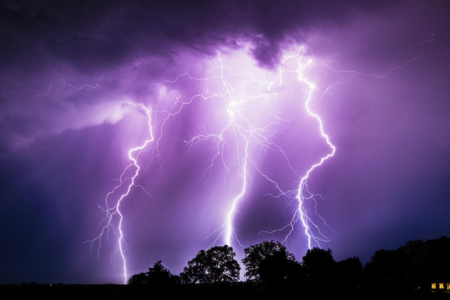 Dramatic Lightning Strikes Photograph By Frederick Prough 