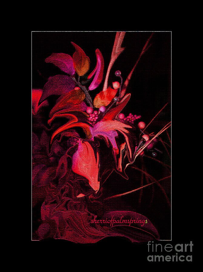 Flower Digital Art - Dramatic Red Flowers by Sherris - Of Palm Springs