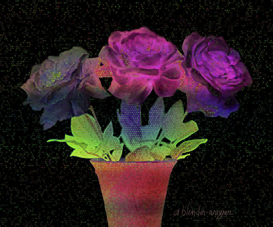 Dramatic Roses Digital Art by Arline Wagner