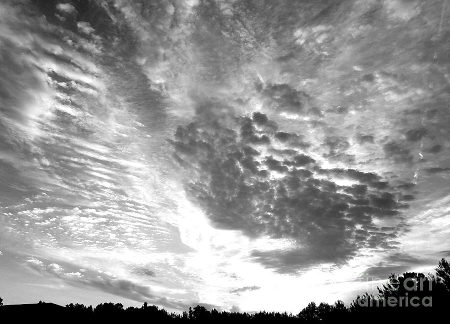 Dramatic sky BW Photograph by Maria Urso