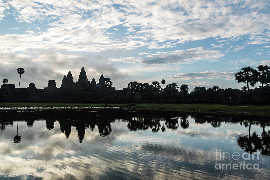 Dramatic sunrise over the famous Angkor Wat Photograph by Didier Marti