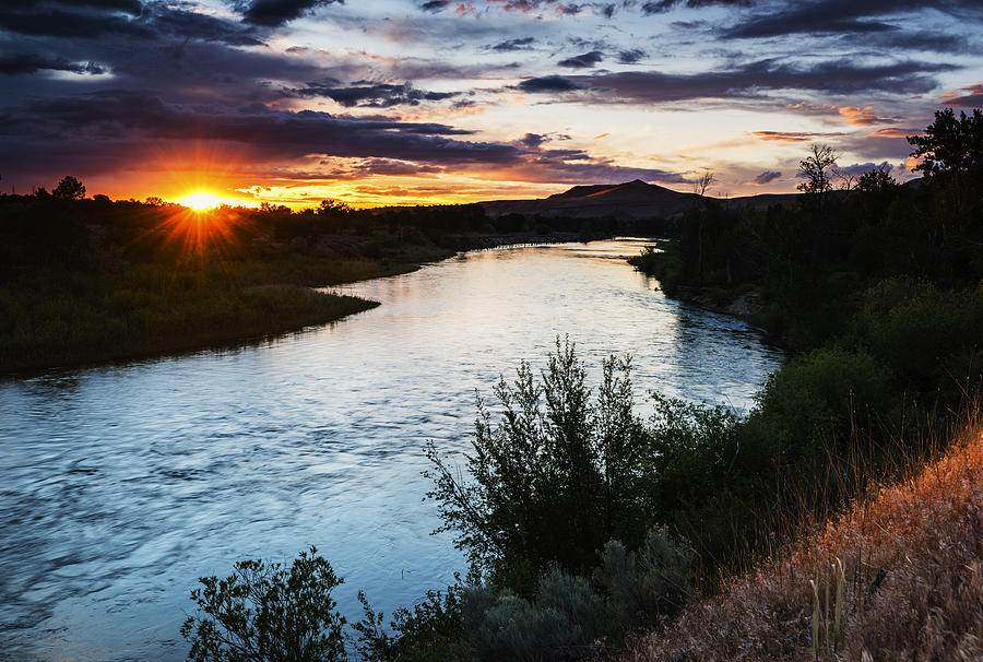 Dramatic Sunset Along Boise River in Boise Idaho USA Photograph by Vishwanath Bhat
