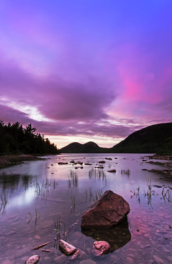 Dramatic Sunset at Jordan Pond Photograph by Juergen Roth
