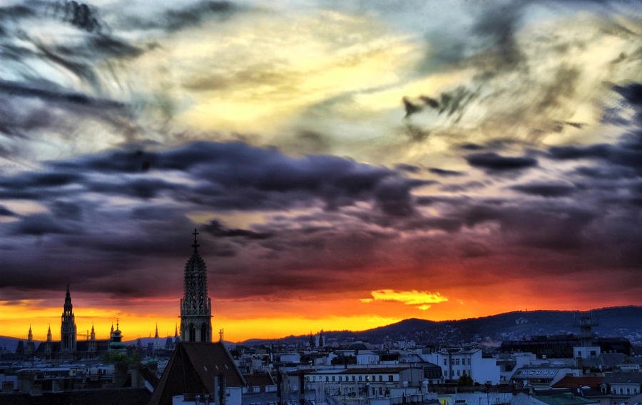 Dramatic Sunset Clouds Over Vienna Photograph