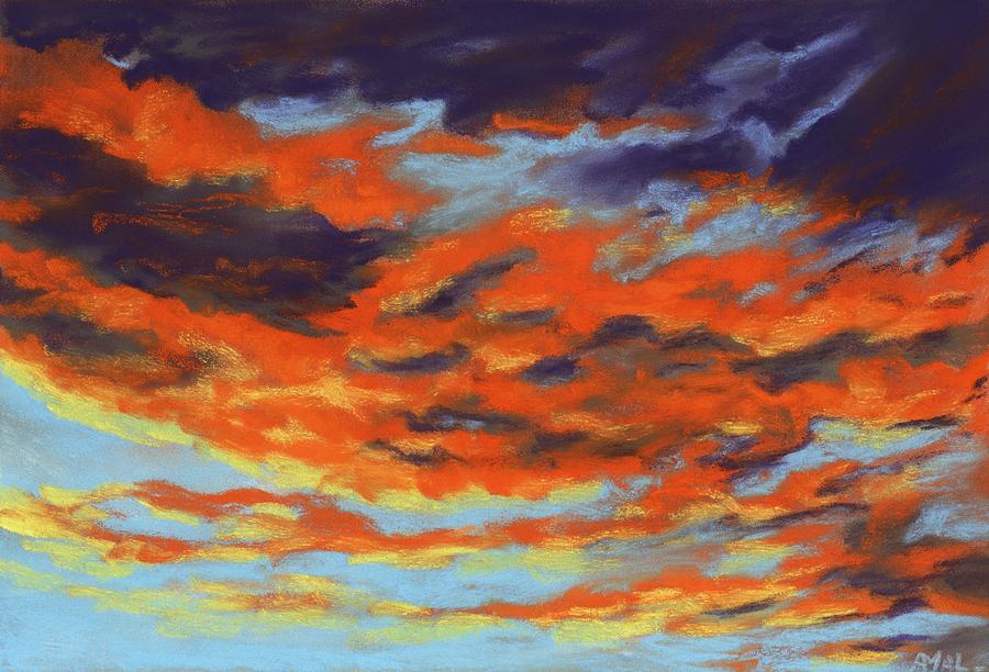 Dramatic Sunset - Sky and Clouds Collection Painting by Anastasiya Malakhova