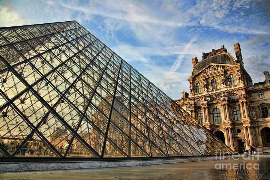 Dramatic The Louvre III Photograph by Chuck Kuhn