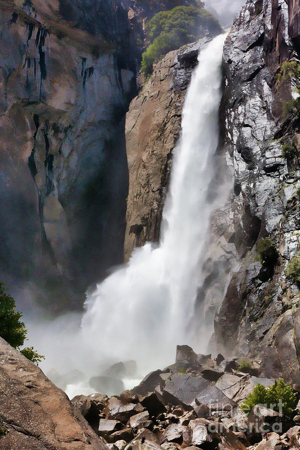 Dramatic Yosemite Falls Color Photograph by Chuck Kuhn