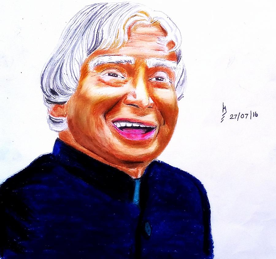 Pencil Sketch of Former President Late Dr APJ Abdul Kalam   DesiPainterscom