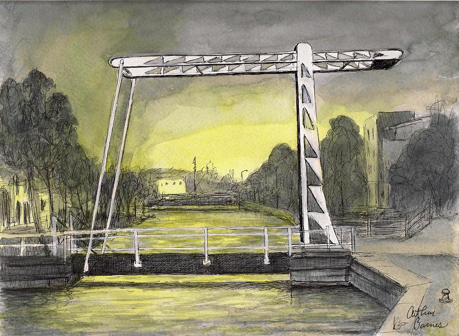 Draw Bridge in Meppel, Holland 2016 Painting by Arthur Barnes