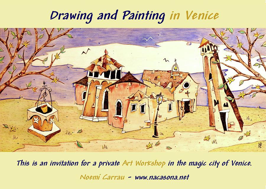Drawing and Painting in Venice Mixed Media by Arte Venezia