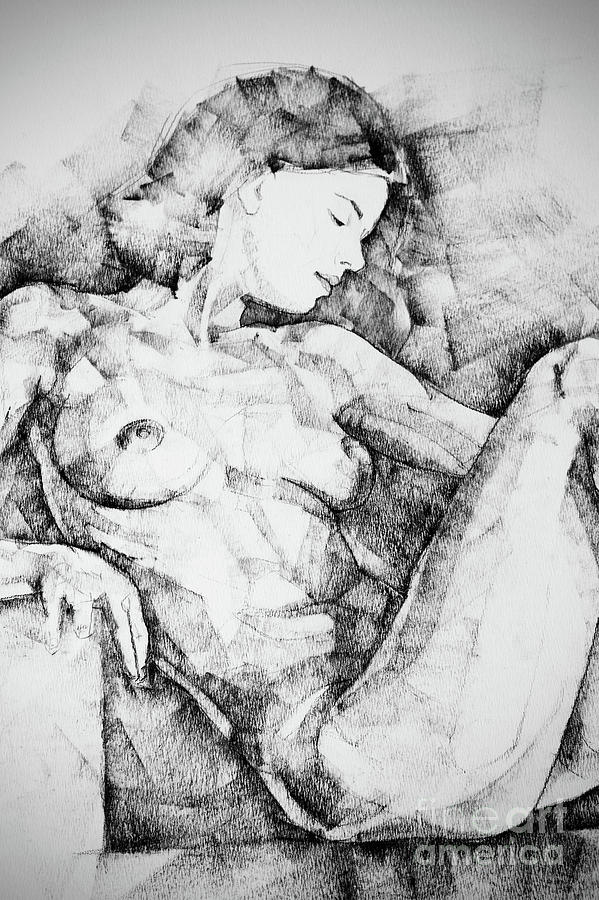 Drawing Beautiful Girl Figure Drawing by Dimitar Hristov