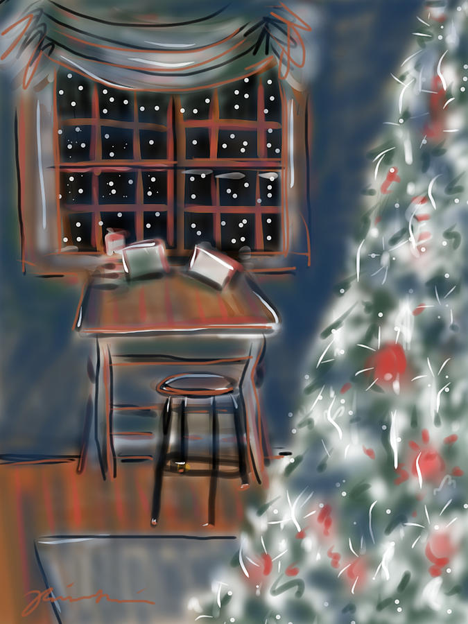Drawing Board At Christmas Painting by Jean Pacheco Ravinski