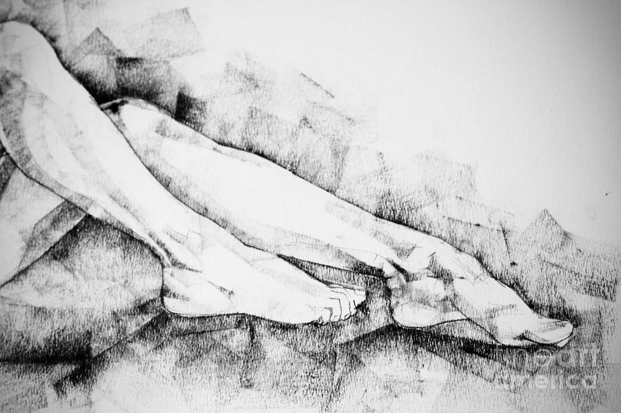 Drawing Legs of Beautiful Girl Drawing by Dimitar Hristov
