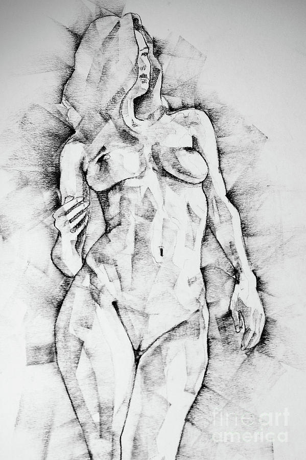 Drawing Of Girl Portrait Standing Figure Drawing by Dimitar Hristov