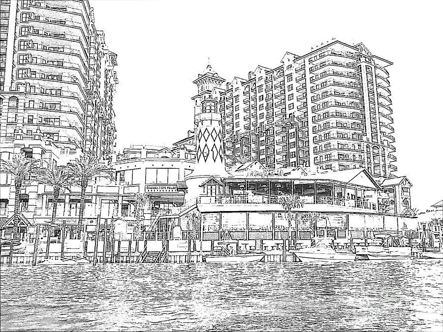 Black And White Photograph - Drawing the Harbor by Michelle Powell