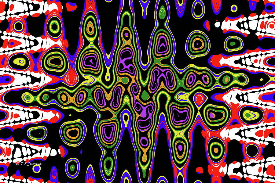 Drawing With Color Dots Abstract Digital Art by Tom Janca