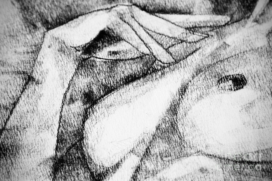 Breast and Hands Art Drawing by Dimitar Hristov