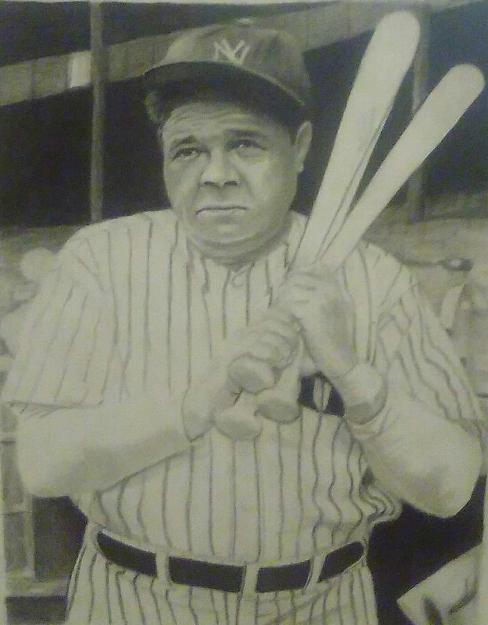 Drawling Babe Ruth Drawing by Chadd Dudley - Fine Art America