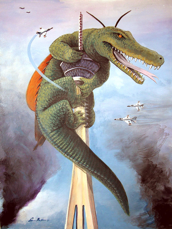 Crocodile Painting - Dreaded CrocRoach by Steven Benton