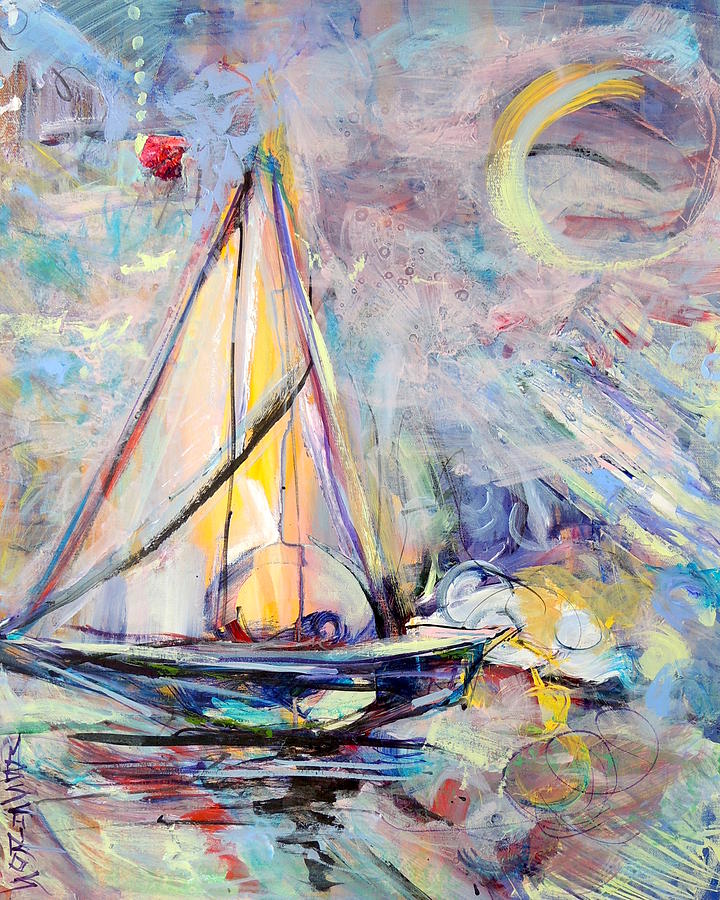 Dream Boat Painting by Mary Schiros