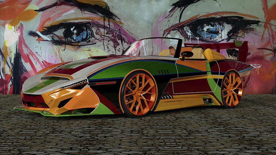 Dream car in color Digital Art by Louis Ferreira