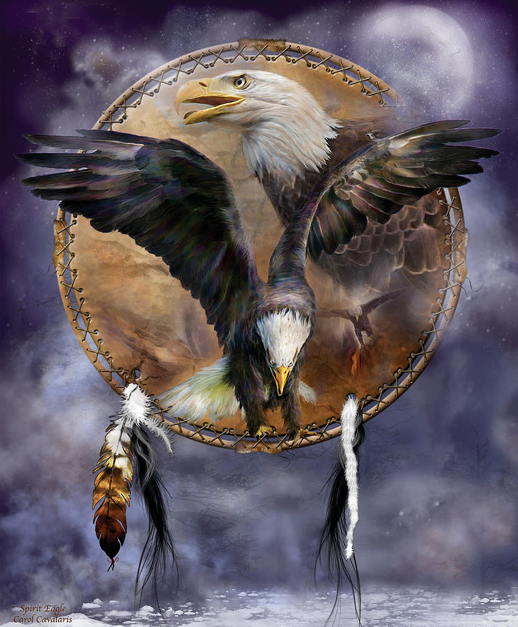 Dream Catcher - Spirit Eagle 3 Mixed Media by Carol Cavalaris