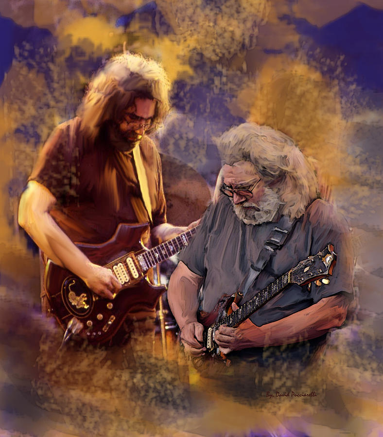 Jerry Garcia Greatful Dead Dream Colors Painting by Iconic Images Art Gallery David Pucciarelli