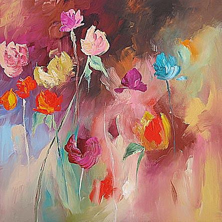 Abstract Painting - Dream Garden by Linda Monfort