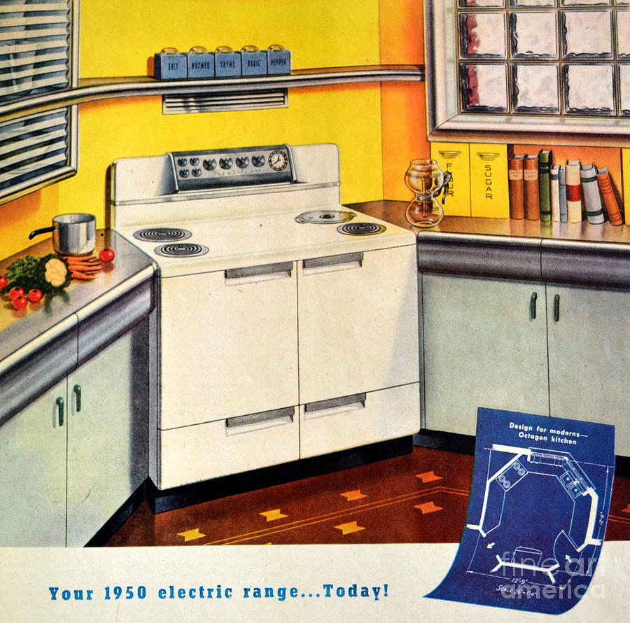 1950's Photograph - Dream Kitchen by Diane montana Jansson