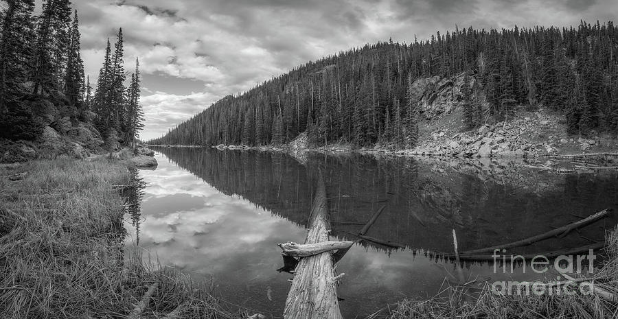 Dream Lake Panorama BW Photograph by Michael Ver Sprill