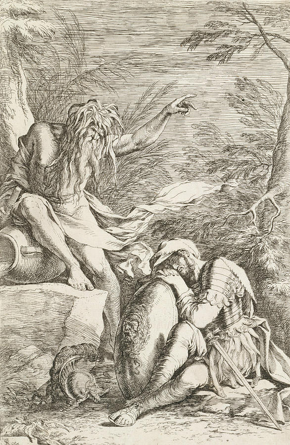 Dream of Aeneas Relief by Salvator Rosa