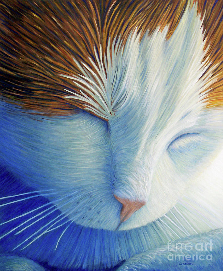Cat Painting - Dream Within A Dream by Brian  Commerford