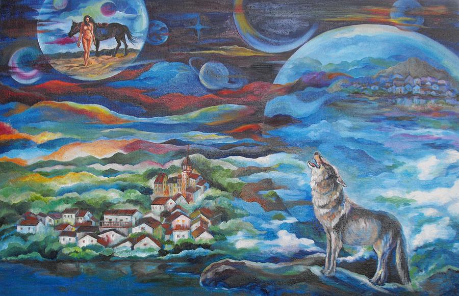Dream Wolf No 2 Painting by L R B
