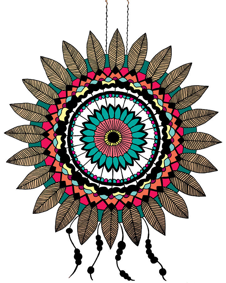 Feather Digital Art - Dreamcatcher Mandala by Elizabeth Davis
