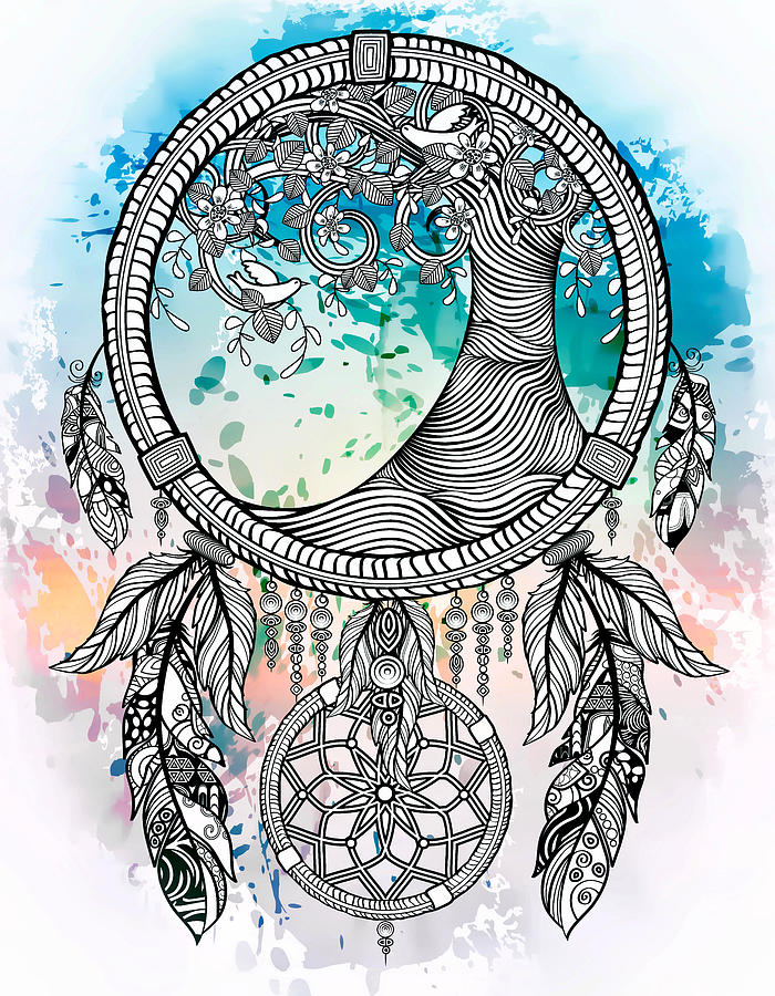 Dreamcatcher Tree Of Life Digital Art by Serena King