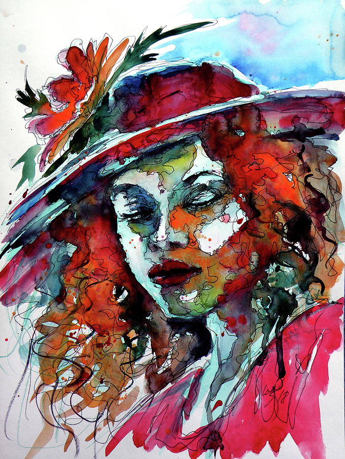Dreamer girl Painting by Kovacs Anna Brigitta