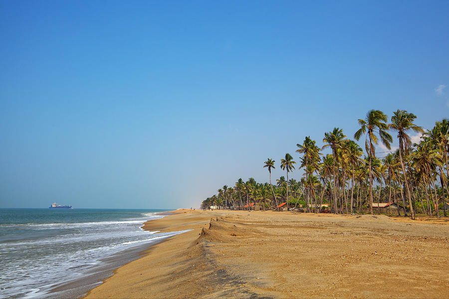 Dreamful bathing beach at the coast near Marawila on the tropical island Sri Lanka Photograph by Gina Koch