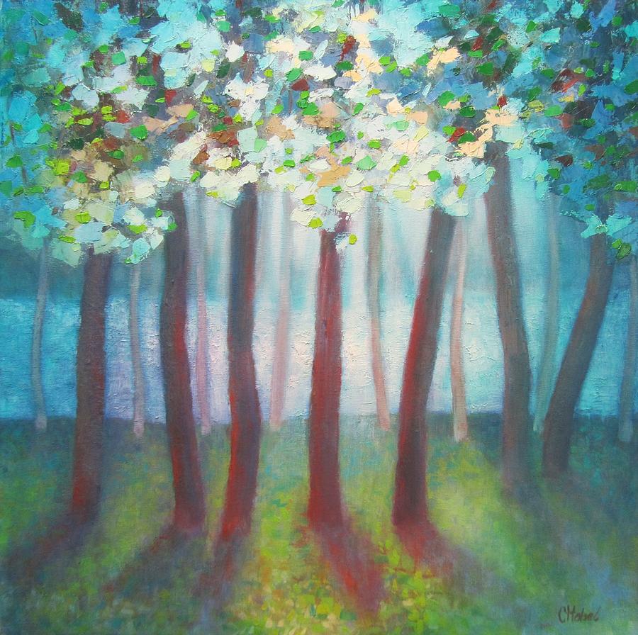 Tree Painting - Dreaming Beyond the Lake by Chris Hobel