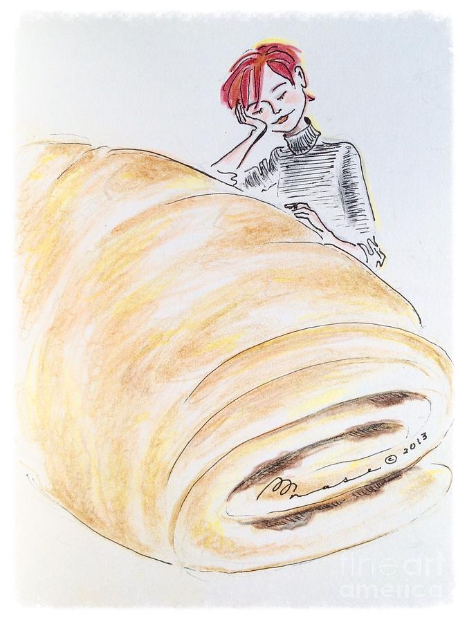 Paris Drawing - Le Grand Croissant by Barbara Chase