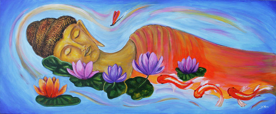 Buddha Painting - Dreaming Buddha by Diana Haronis