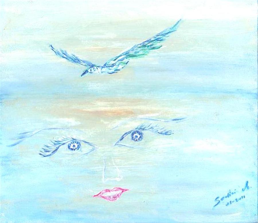 Blue Ocean Painting - Dreaming by Mary Sedici