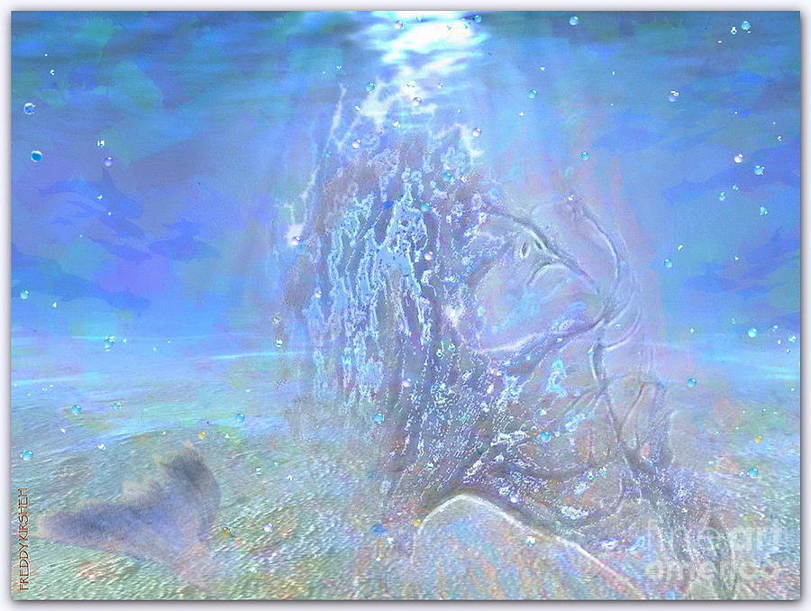 Mermaid Mixed Media - Dreaming Mermaid  by Freddy Kirsheh