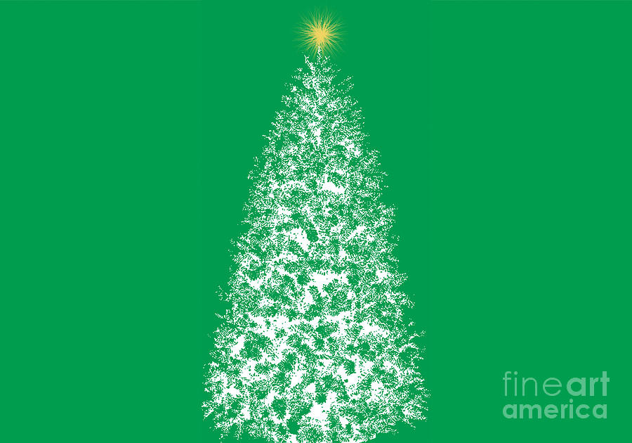 Dreaming of Christmas Trees Green Digital Art by Conni Schaftenaar