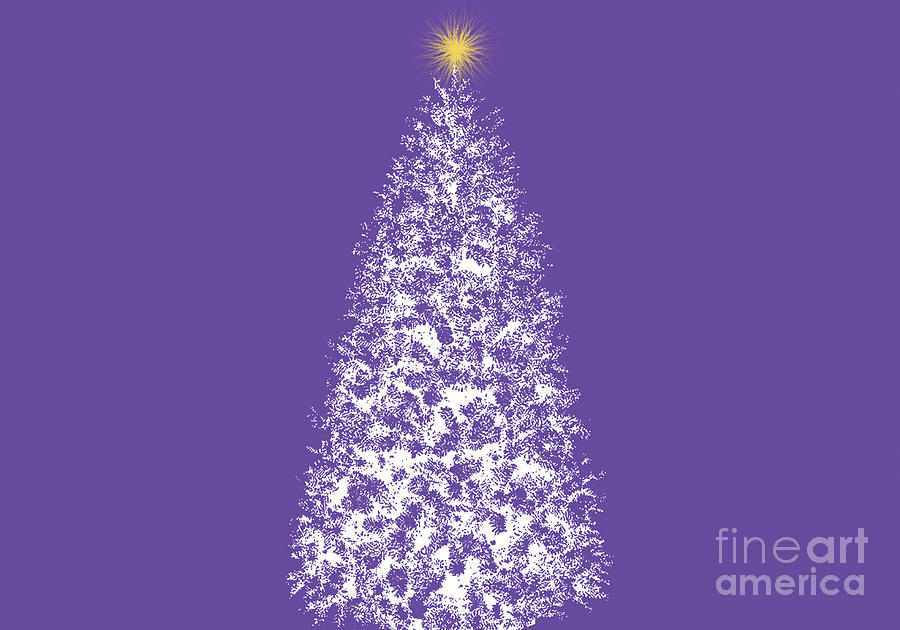 Dreaming Of Christmas Trees Purple Digital Art by Conni Schaftenaar