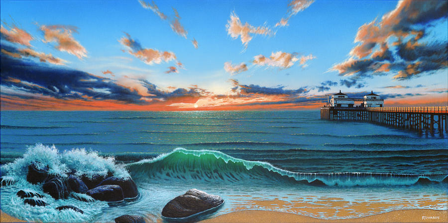 Pier Painting - Malibu Beach by Ross Edwards