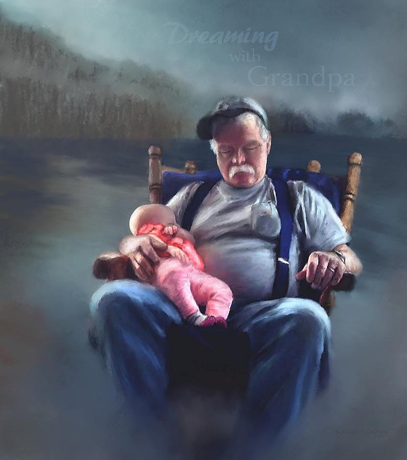 Dreaming With Grandpa Painting by Susan Kinney